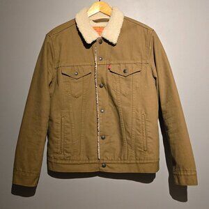 Brand New Levi's Canvas Type III Sherpa Trucker Jacket Cougar Brown (Men's M)